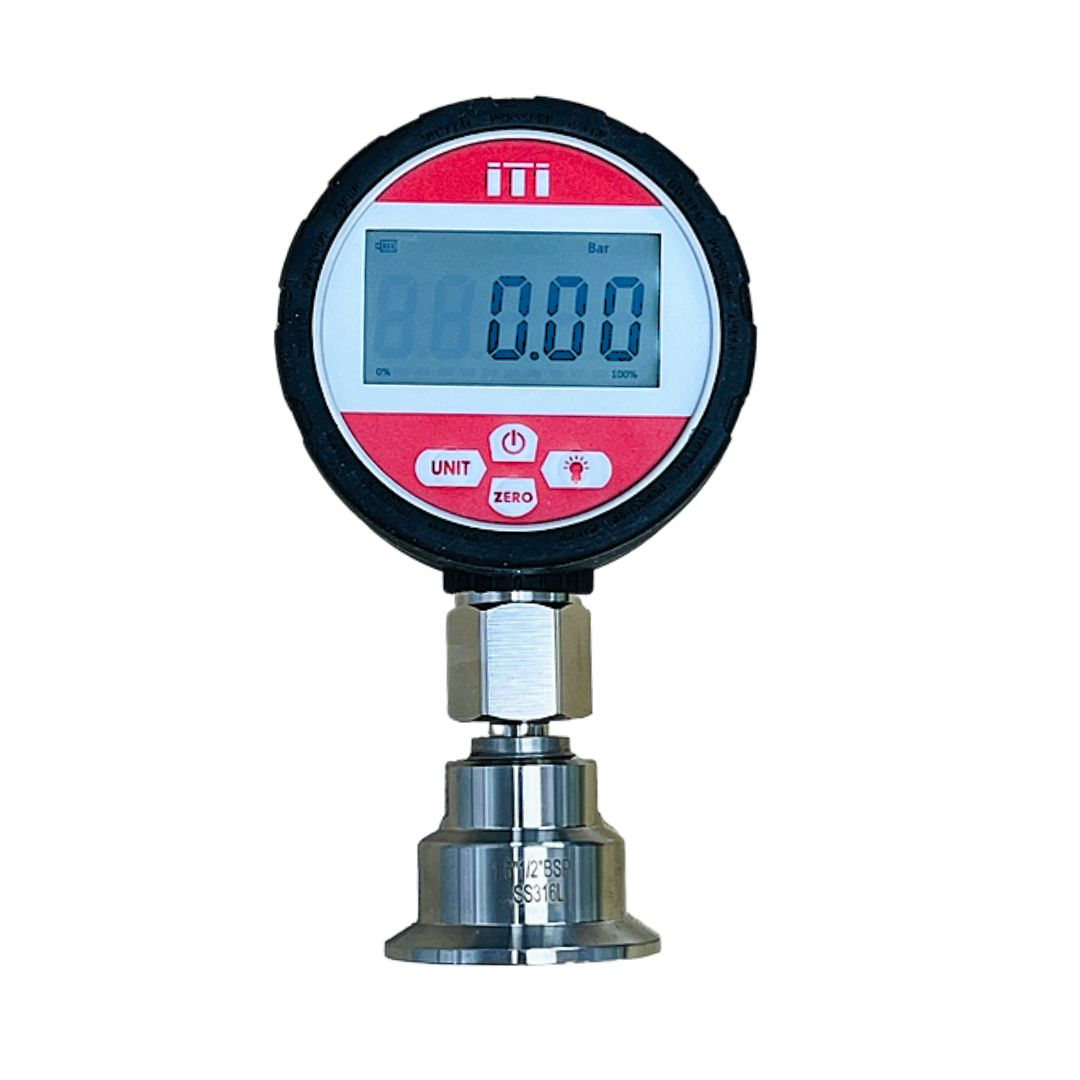 digital pressure gauge with hygienic connection