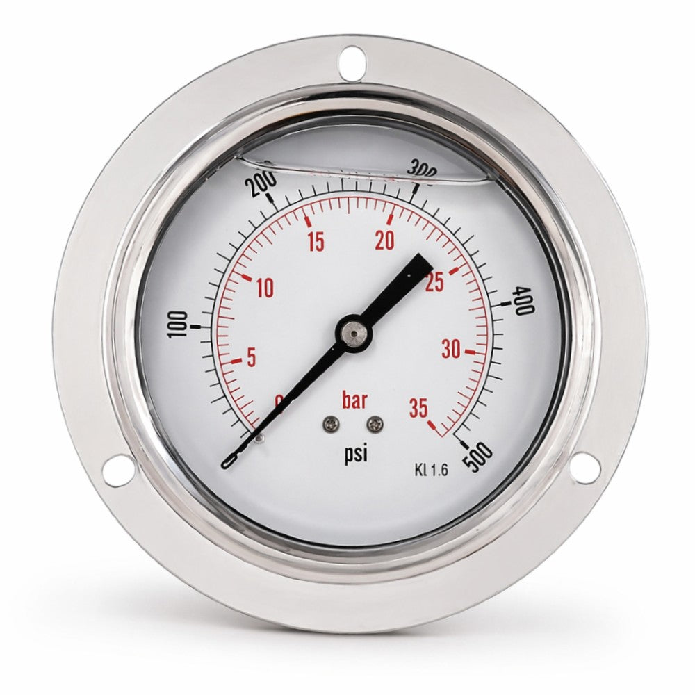 100mm Glycerine Filled Pressure Gauge (Panel Mounted)