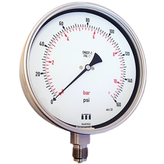 160mm (6 inch) Stainless Steel Pressure Gauge (Calibration Certificate Included)