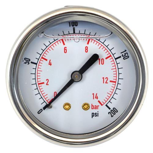 63mm Glycerine Filled Pressure Gauge (Back Entry)