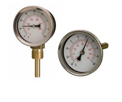 Bi-metal 63mm Dial Thermometer With Pocket