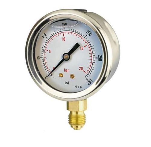 63mm Glycerine Filled Pressure Gauge (Calibration Certificate Included)