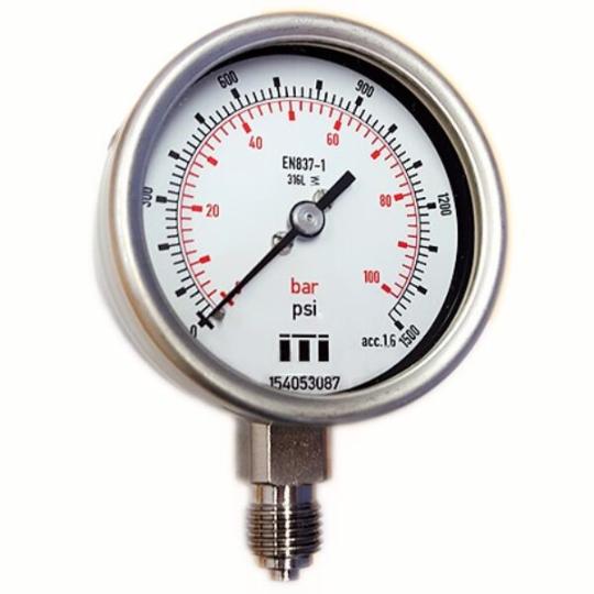 63mm (2.5 inch) Stainless Steel Pressure Gauge (Calibration Certificate Included)
