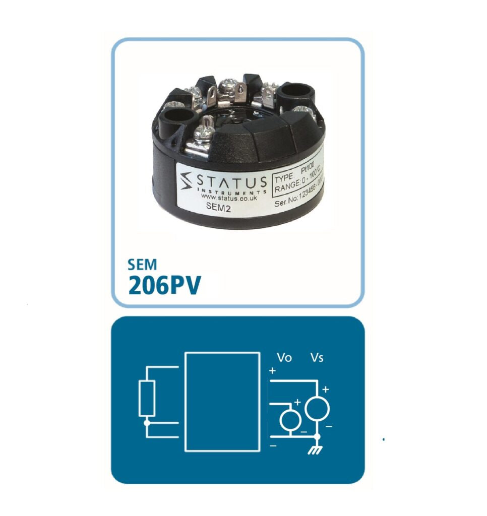 SEM206/P/V Programmable Pt100 In Head Transmitter (0-10V)